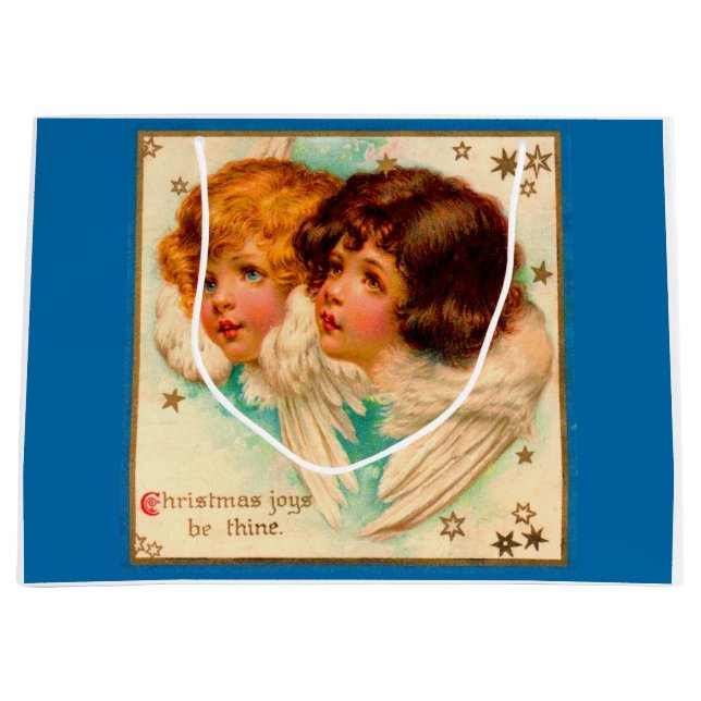 Victorian angels Christmas Joys Be Thine Large Gift Bag (Front)