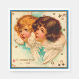 Victorian angels Christmas Joys Be Thine Napkin
