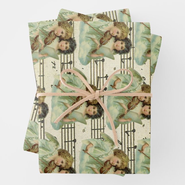 Victorian Angels Violin and Sheet Music (In situ)