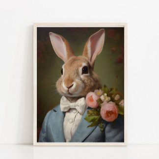 Victorian Animal Portrait, Dressed Animal Prints,  Poster