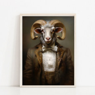 Victorian Animal Portrait, Royal Ram Vintage Print