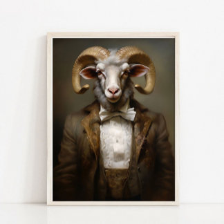 Victorian Animal Portrait, Royal Ram Vintage Print