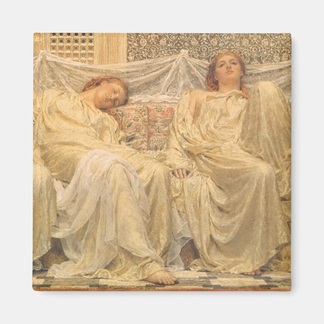 Victorian Art, Dreamers by Albert Joseph Moore Magnet (Front)