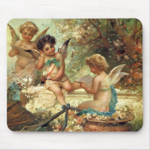 Victorian Art, Musician Angels by Hans Zatzka Mouse Pad
