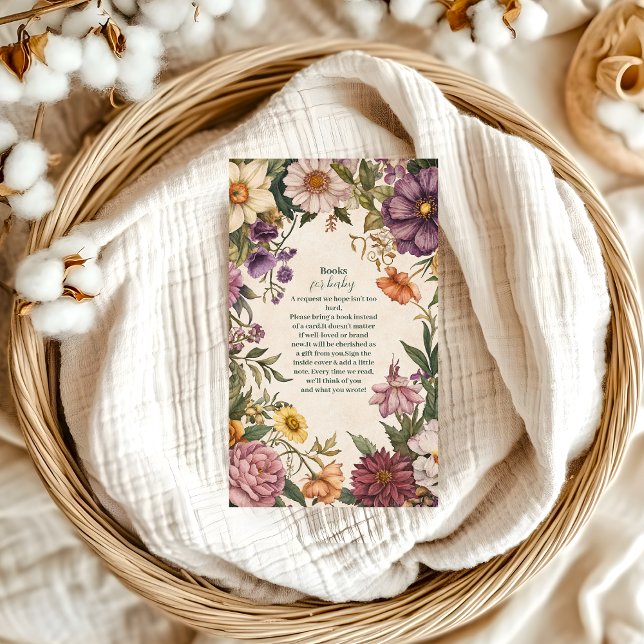 Victorian Art Nouveau Baby Shower Books for Baby Enclosure Card (Creator Uploaded)