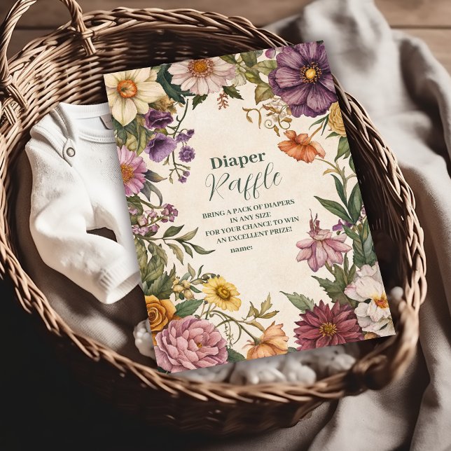 Victorian Art Nouveau Baby Shower Diapper Raffle Enclosure Card (Creator Uploaded)