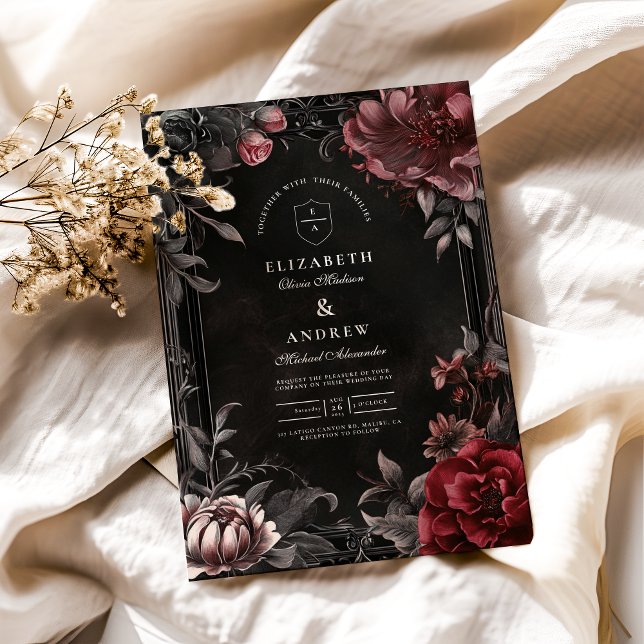 Victorian Art Nouveau Floral Wedding  Invitation (Creator Uploaded)