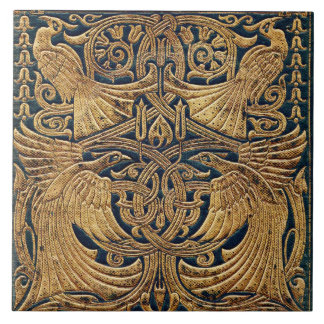 Victorian Art Nouveau Peacock Book Cover Tile