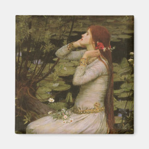 Victorian Art, Ophelia by the Pond by Waterhouse Magnet