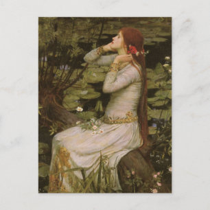 Victorian Art, Ophelia by the Pond by Waterhouse Postcard