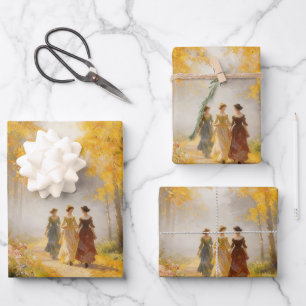 Victorian Autumn Stroll Wrapping Paper
