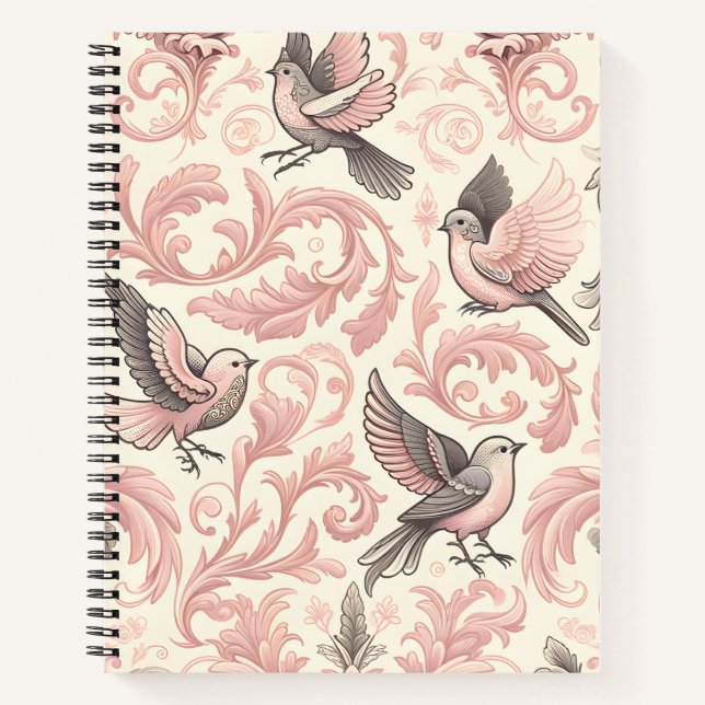 Victorian Aviary: A Pink Pastel Garden Notebook (Front)