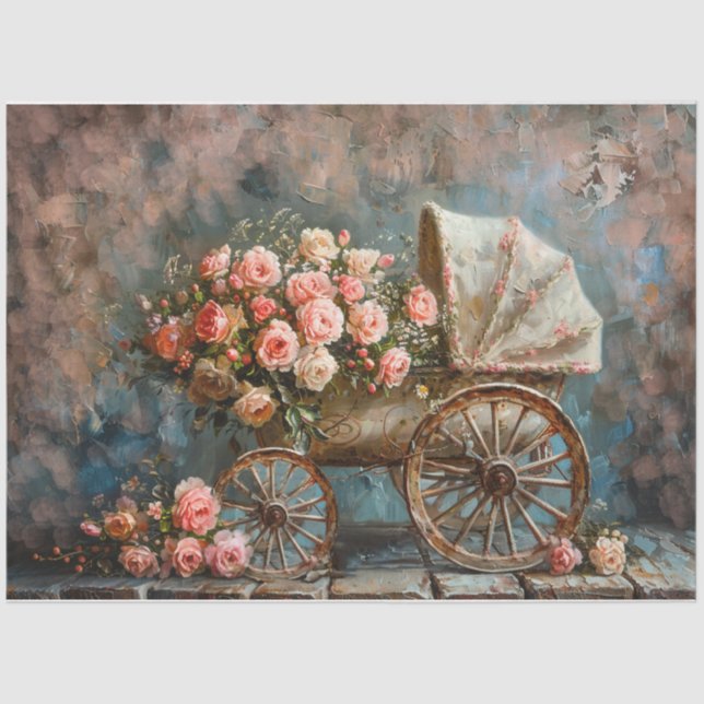 Victorian Baby Carriage  Tissue Paper (Front)