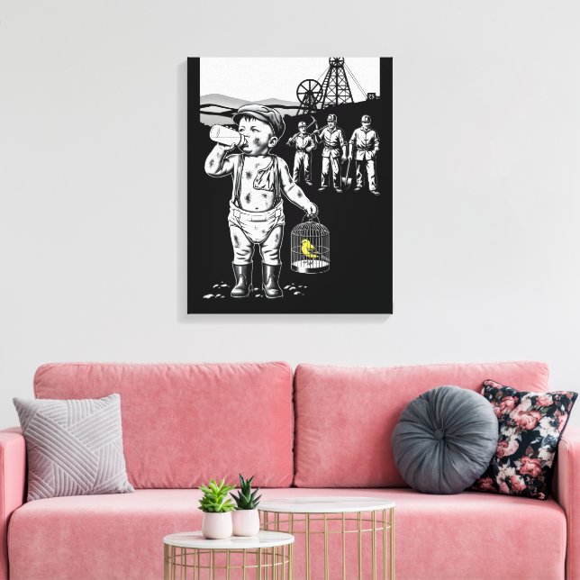 Victorian Baby Funny Coal Miner Theme Canvas Print (Insitu(LivingRoom))