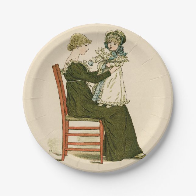 Victorian Baby Greenaway Mother Paper Plate (Front)