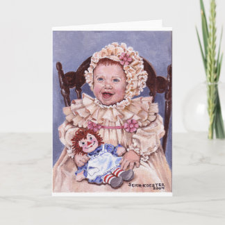 Victorian Baby with doll Card