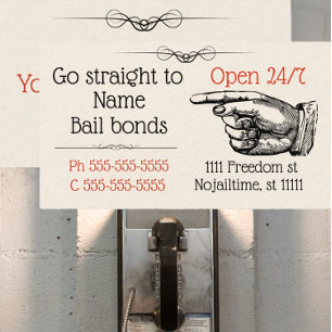 Victorian Bail bonds business card