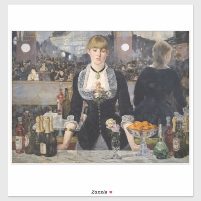 Victorian Barmaid Girl at Folies Bergere, France (Sheet)