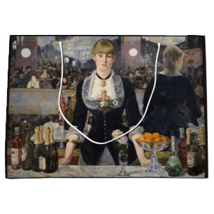 Victorian Barmaid Girl at Folies Bergere, France Large Gift Bag