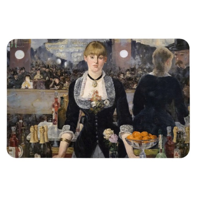 Victorian Barmaid Girl at Folies Bergere, France Magnet (Horizontal)