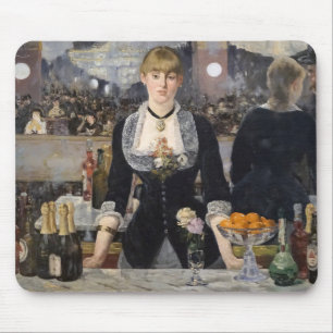 Victorian Barmaid Girl at Folies Bergere, France Mouse Pad
