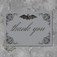 Victorian Bat Until Death Black & Grey Wedding