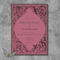 Victorian Bat Until Death Black & Wine Wedding
