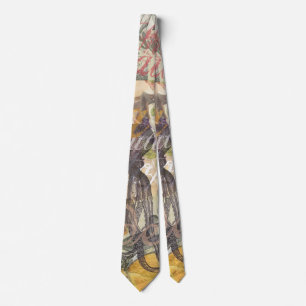 Victorian Bathing Beauty Kraken Vintage Surrealism Tie
