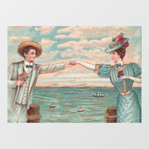 Victorian Beach Love Dressy Ocean Wedding Couple