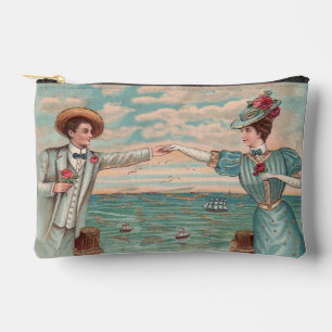 Victorian Beach Love Dressy Ocean Wedding Couple Accessory Pouch