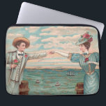 Victorian Beach Love Dressy Ocean Wedding Couple Laptop Sleeve<br><div class="desc">Love at the Beach! This vintage image is based on an antique postcard with a man and and a woman reaching out their arms to touch hands</div>