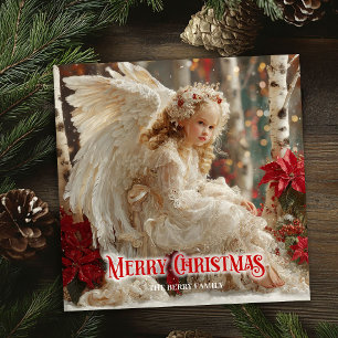 Victorian beautiful angel editable greeting card