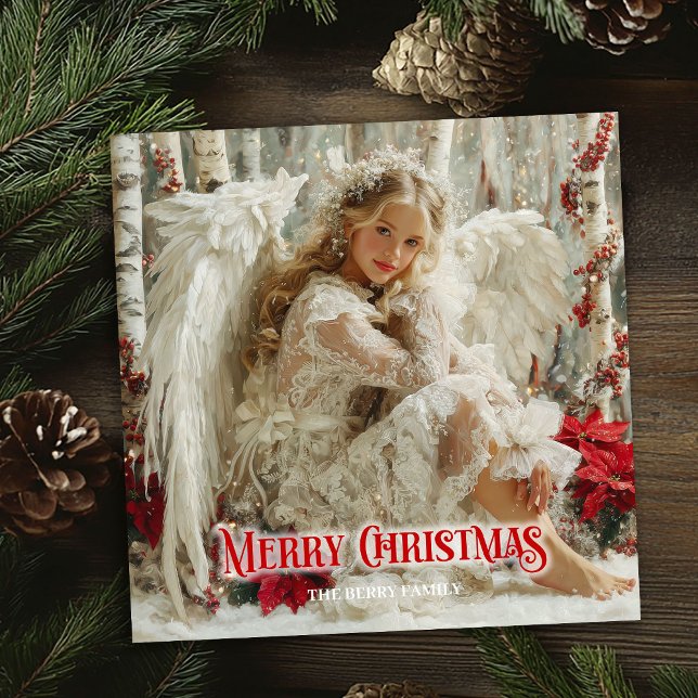 Victorian beautiful angel red and gold artistic  holiday card (Victorian beautiful angel red and gold artistic greeting card

)