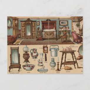 Victorian Bedroom Postcard
