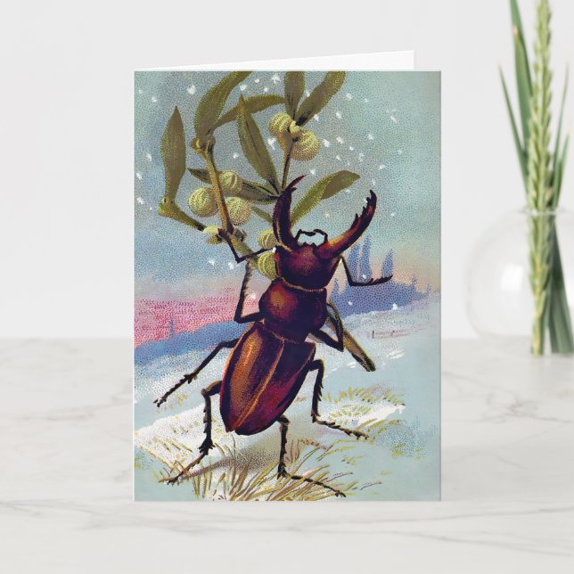 Victorian Beetle Holiday Card (Front)