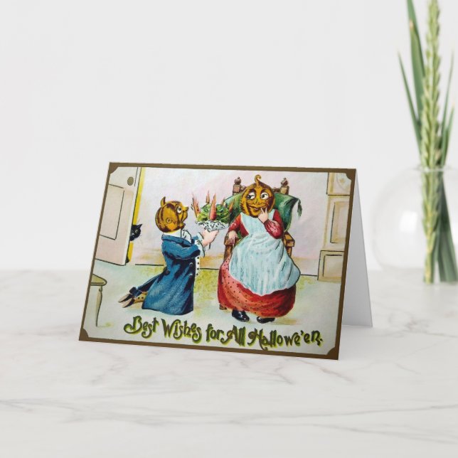 Victorian Best Wishes Halloween Card (Front)