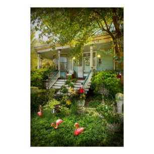 Victorian - Bevidere NJ - Flamingoes roost Poster