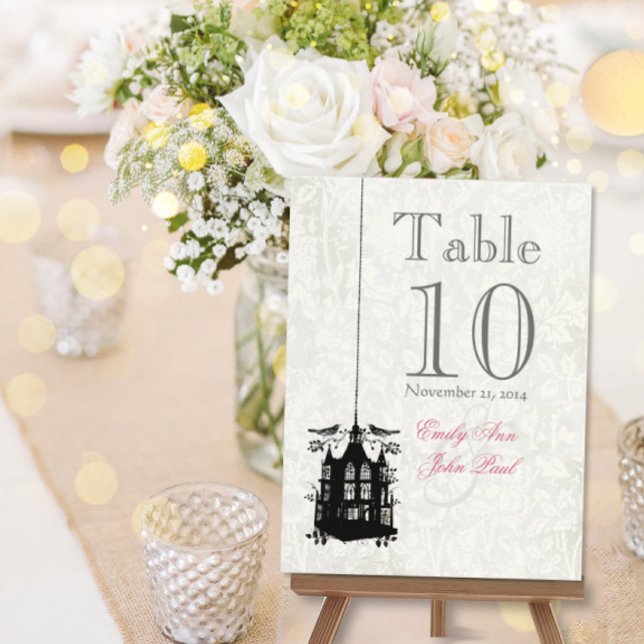 Victorian Birdcage Wedding Table Number Cards (Creator Uploaded)