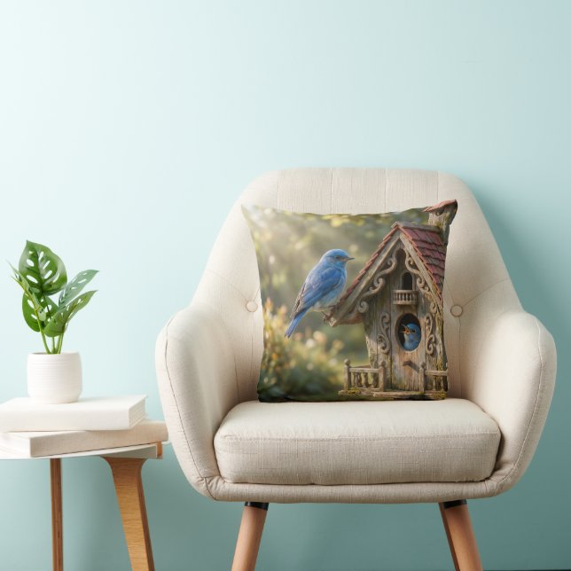 Victorian Birdhouse with Bluebirds Cushion (Chair)