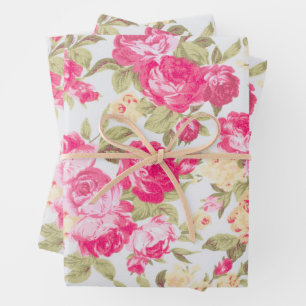 Victorian Blooming Roses Floral  Wrapping Paper Sheet