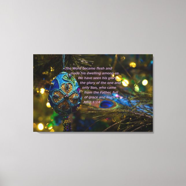 Victorian Blue Bible Verse Canvas Print (Front)