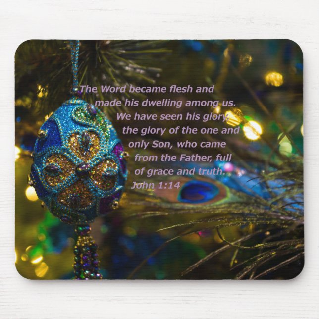 Victorian Blue Bible Verse Mouse Pad (Front)