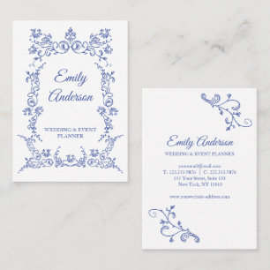 Victorian Blue Elegant hello card