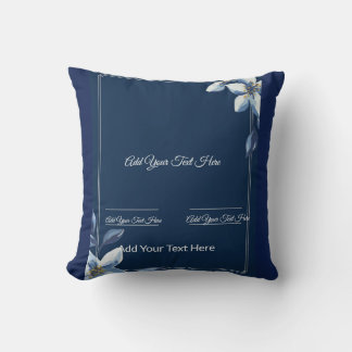 Victorian Blue Floral Dusty Blue Wedding  Cushion
