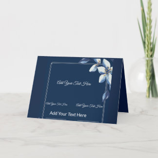 Victorian Blue Floral Dusty Blue Wedding  Thank You Card