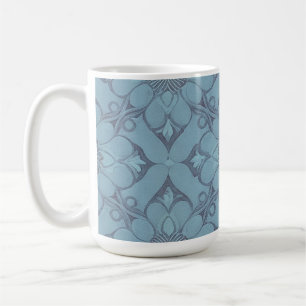 Victorian Blue Flower Lattice Design Style Coffee Mug