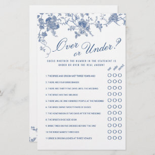Victorian Blue French Garden Bridal Shower Game