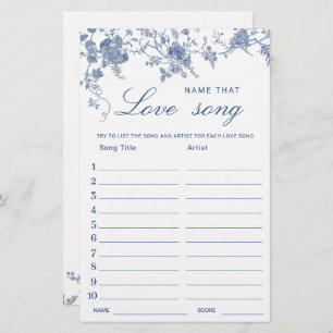 Victorian Blue French Garden Bridal Shower Game