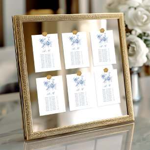 Victorian Blue French Garden Seating Chart Card