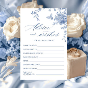 Victorian Blue French Garden Wishes & Advice Card